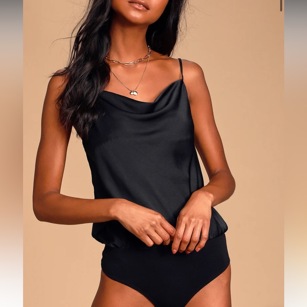 Cowl Neck Silk Bodysuit - LuLus